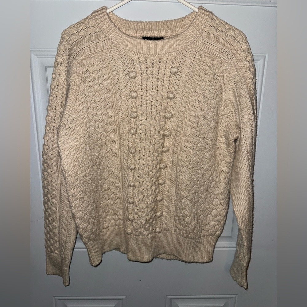J. Crew Textured Cream Sweater